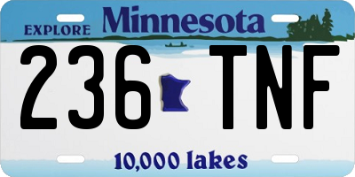 MN license plate 236TNF