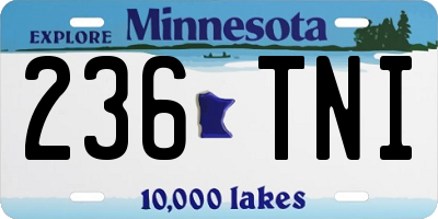 MN license plate 236TNI