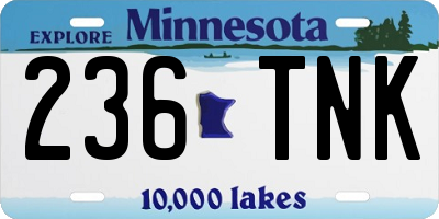 MN license plate 236TNK