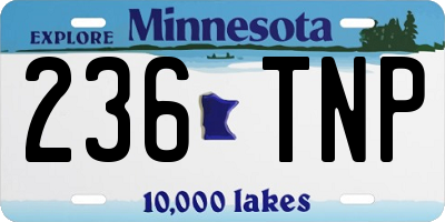 MN license plate 236TNP