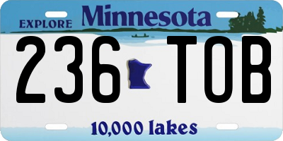 MN license plate 236TOB
