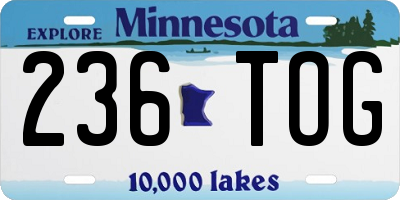 MN license plate 236TOG