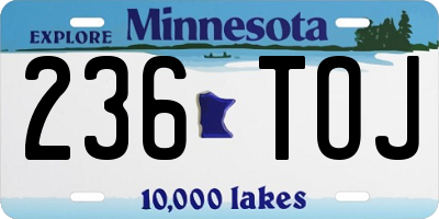 MN license plate 236TOJ