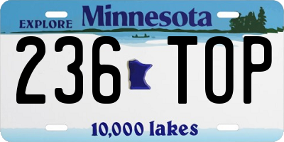 MN license plate 236TOP