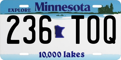 MN license plate 236TOQ