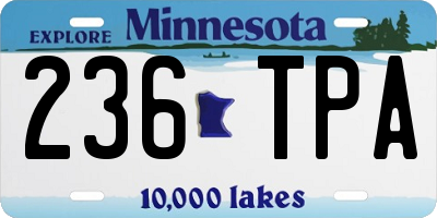 MN license plate 236TPA