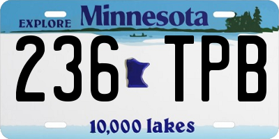 MN license plate 236TPB