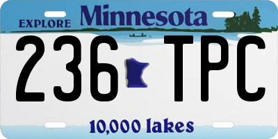 MN license plate 236TPC