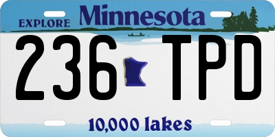 MN license plate 236TPD