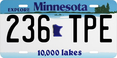 MN license plate 236TPE