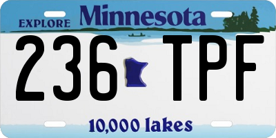 MN license plate 236TPF