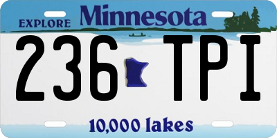 MN license plate 236TPI