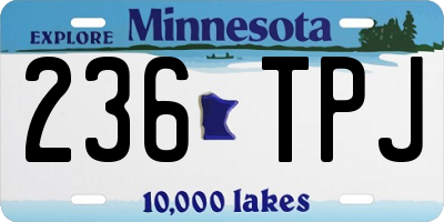 MN license plate 236TPJ