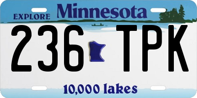 MN license plate 236TPK