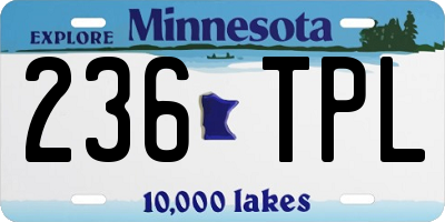 MN license plate 236TPL
