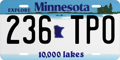 MN license plate 236TPO