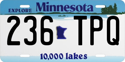 MN license plate 236TPQ