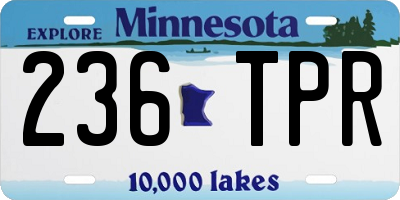 MN license plate 236TPR