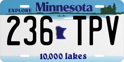 MN license plate 236TPV