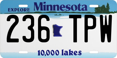 MN license plate 236TPW