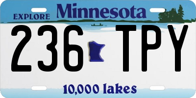 MN license plate 236TPY
