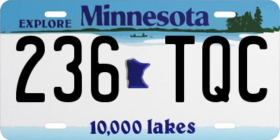 MN license plate 236TQC