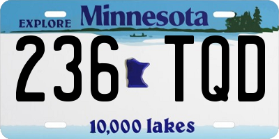 MN license plate 236TQD