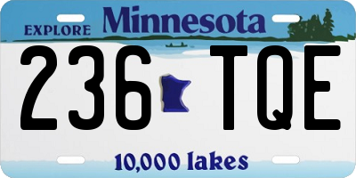 MN license plate 236TQE
