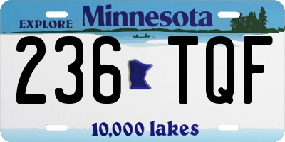 MN license plate 236TQF