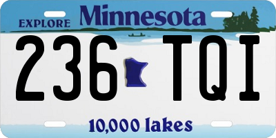 MN license plate 236TQI
