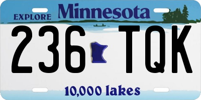 MN license plate 236TQK