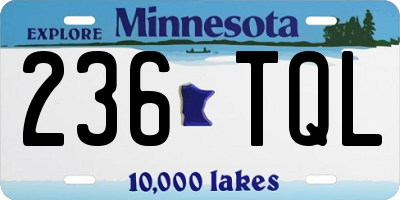MN license plate 236TQL