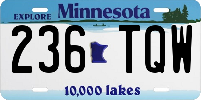 MN license plate 236TQW