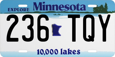 MN license plate 236TQY