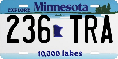 MN license plate 236TRA