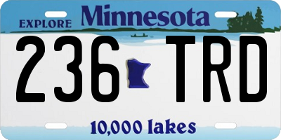 MN license plate 236TRD