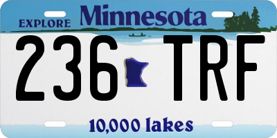 MN license plate 236TRF