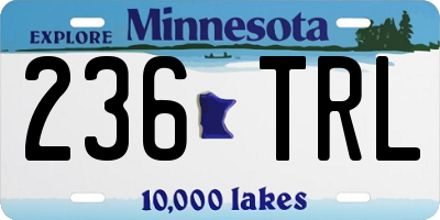 MN license plate 236TRL
