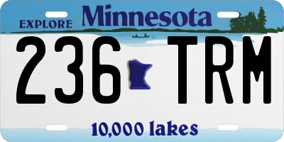 MN license plate 236TRM