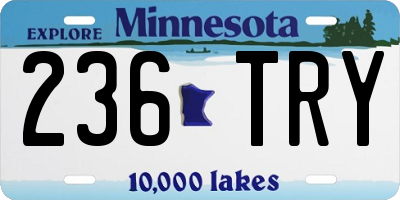 MN license plate 236TRY