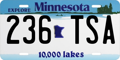 MN license plate 236TSA