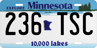 MN license plate 236TSC