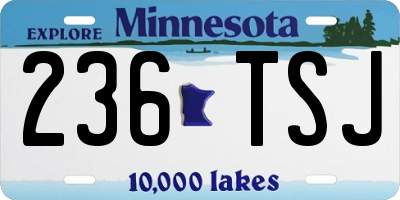 MN license plate 236TSJ