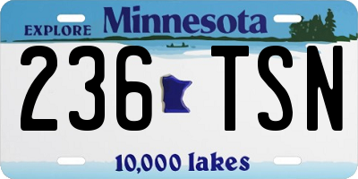 MN license plate 236TSN