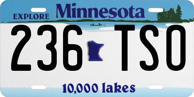 MN license plate 236TSO