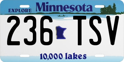 MN license plate 236TSV