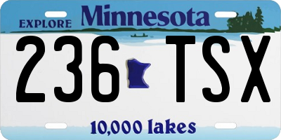 MN license plate 236TSX