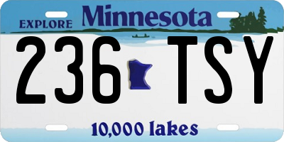 MN license plate 236TSY
