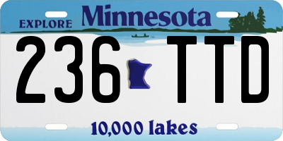 MN license plate 236TTD