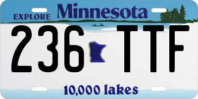MN license plate 236TTF